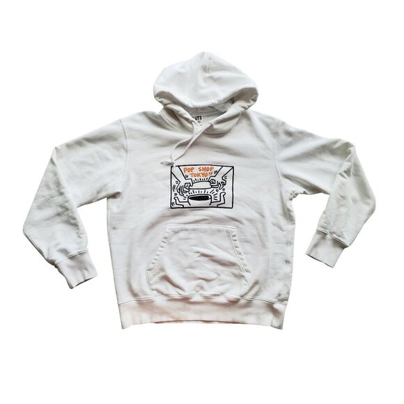KEITH HARING x TOKYO 80s Art Pop Shop Long Sleeve Sweat Pullover Hoodie M - Picture 3 of 16
